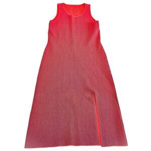 Reiss Charlie Pinstripe Sleeveless Knit Dress Red Black Striped Size Medium